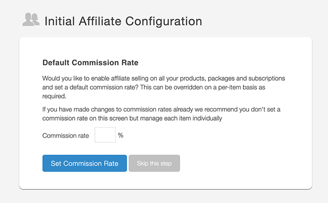 Affiliate configuration