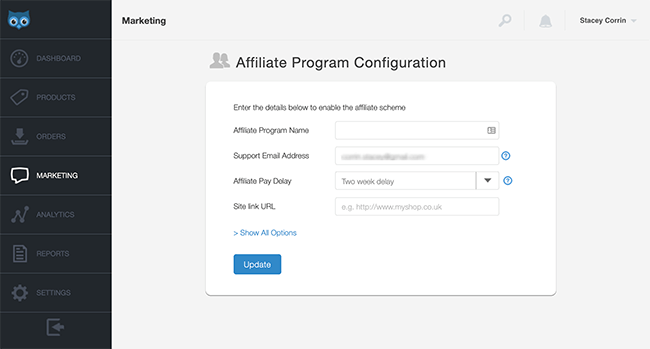 Affiliate configuration