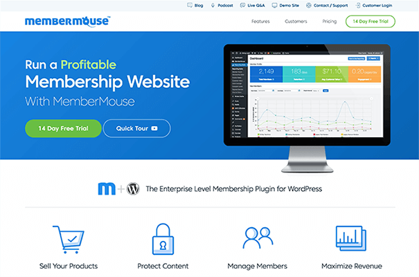 MemberMouse New Homepage