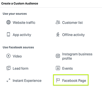 Facebook Ad Manager - view Facebook Page