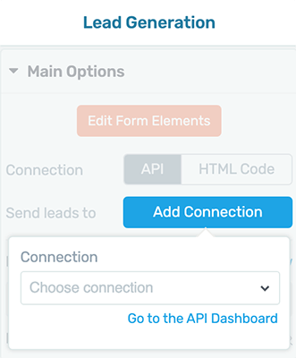 Lead Generation - Add Connection - API Dashboard