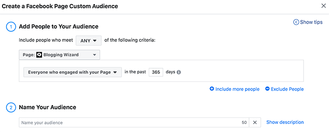 Select users who have engaged with your page