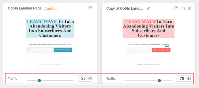 Change traffic distribution