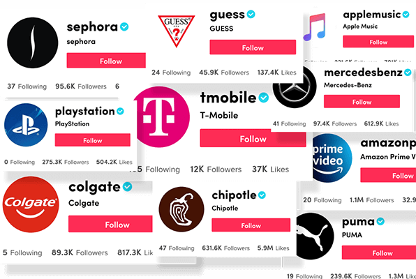 TikTok - Top brands present on TikTok