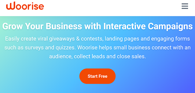 woorise social media contest tool