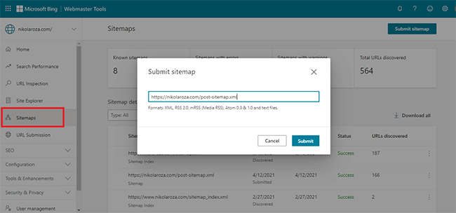 04 submit xml sitemap bing