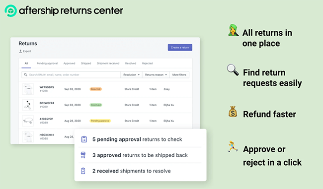 AfterShip Returns Center Shopify App