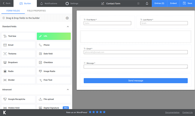 kali forms add field