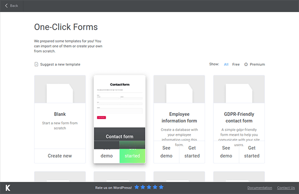 kali forms contact form template