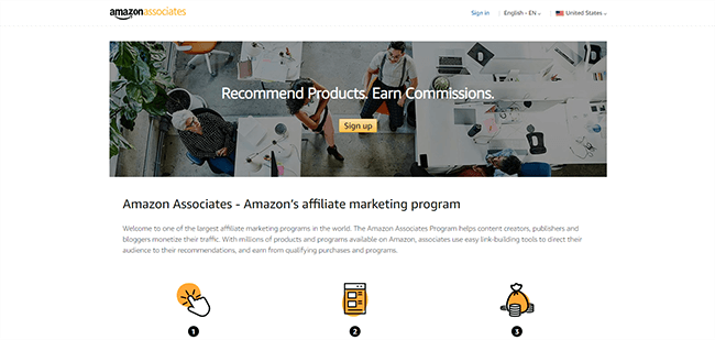 Amazon Associates Homepage