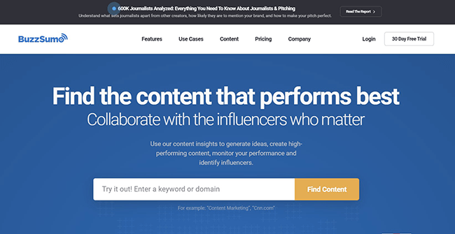 BuzzSumo Homepage