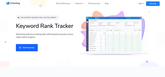 SE Ranking Keyword Rank Tracker Homepage