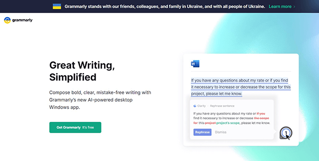 Grammarly Homepage