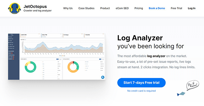 JetOctopus Log Analyzer Homepage