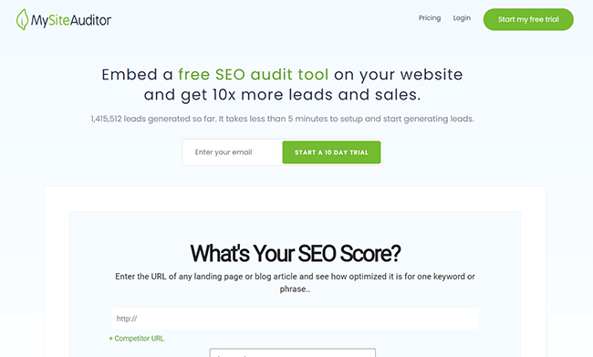 MySiteAuditor Homepage