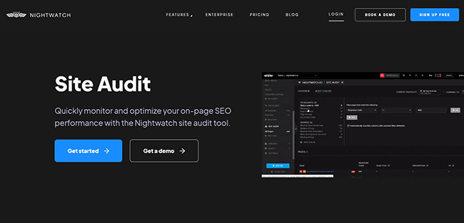 Nightwatch Site Audit Homepage