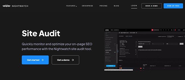 Nightwatch Site Audit Homepage