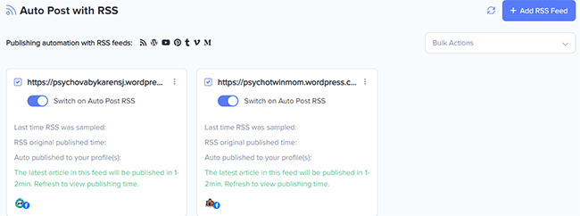 eClincher - auto post with rss