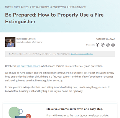 Instructional blogs - how to use a fire extinguisher